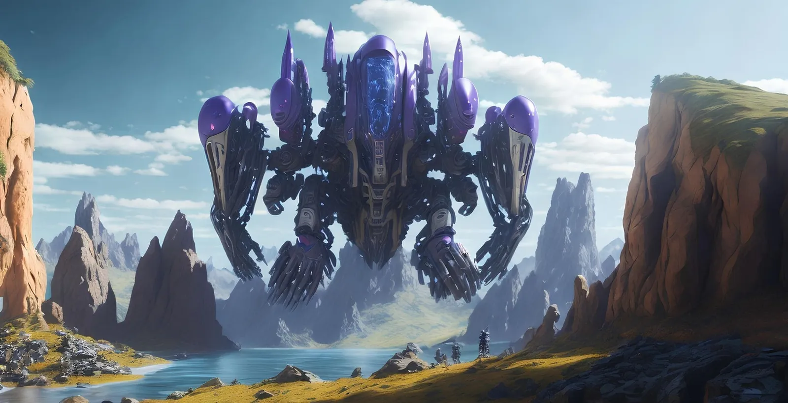 Escena de fantasía renderizada en Unreal Engine con una criatura gigante